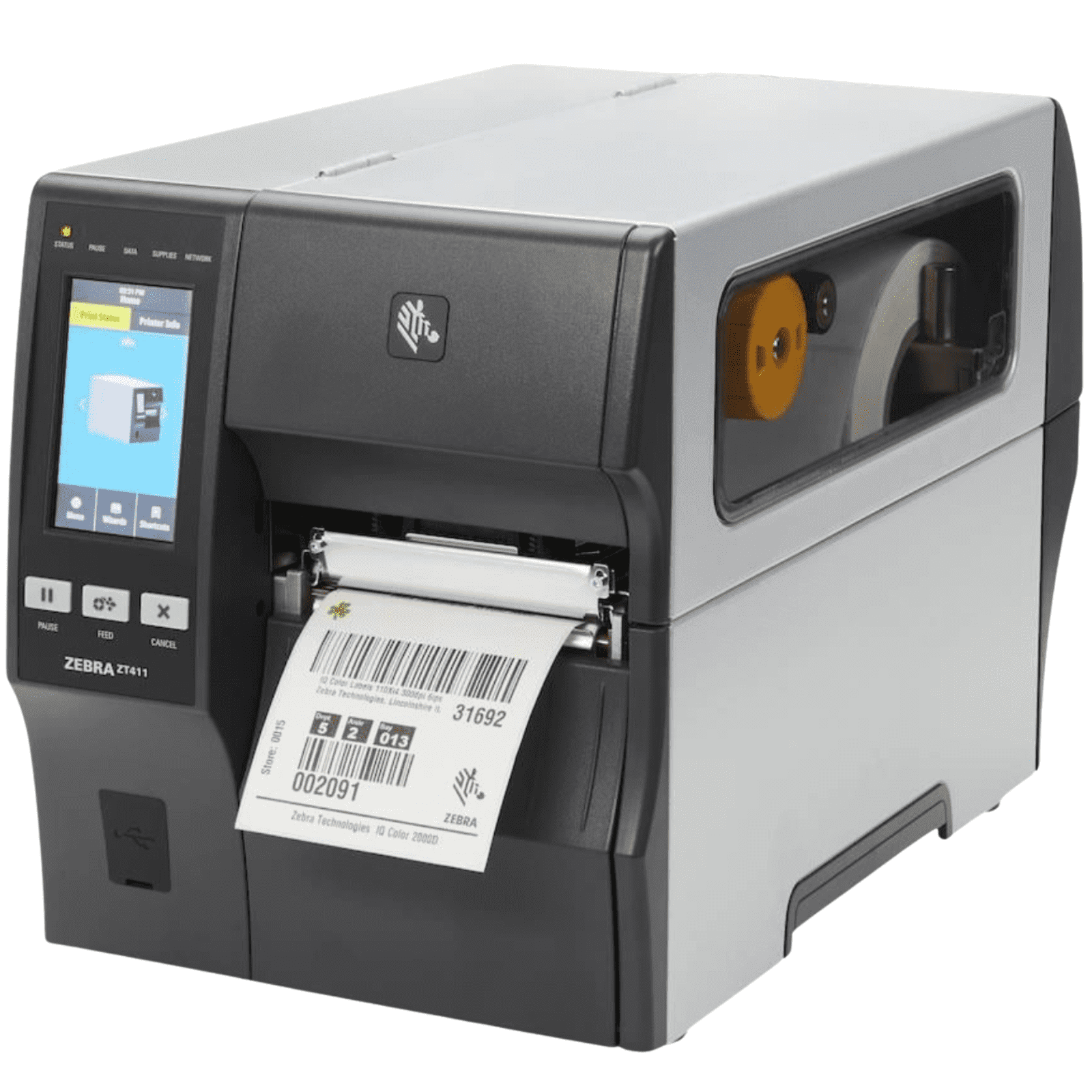 Zebra ZT411 Thermal Transfer Industrial Printer 300 dpi 4 in Serial USB Ethernet Bluetooth ZT41143-T010000Z