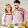 thumbnail image 5 of Pink Cow Cherry Pattern Apron-Garden Aprons for Women with Pockets-Cotton Linen Waterproof Kitchen Cooking Gardening Aprons Adjustable for Kitchen,Cooking,BBQ and Salon 33x27 Inch, 5 of 7