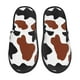 thumbnail image 1 of Fotbe Brown Black Cow Pantuflas Peludas para Mujer con Estampado, Zapatillas de Peluche, Zapatos de Invierno para Casa, Uso Interior y Exterior-Large, 1 of 8