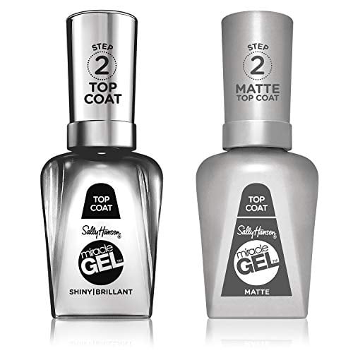 Sally Hansen Miracle Gel Shiny Top Coat and Matte Top Coat, Variety Pack, 102 Shiny Top Coat and Matte Top Coat Sally Hansen Miracle Gel Shiny Top Coat and Matte Top Coat, Variety Pack, 102 Shiny Top Coat and Matte Top Coat