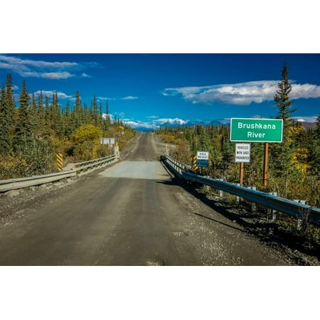 Denali Highway, Route 8, bridge crosses Brushkana River, Alaska, Print Wall