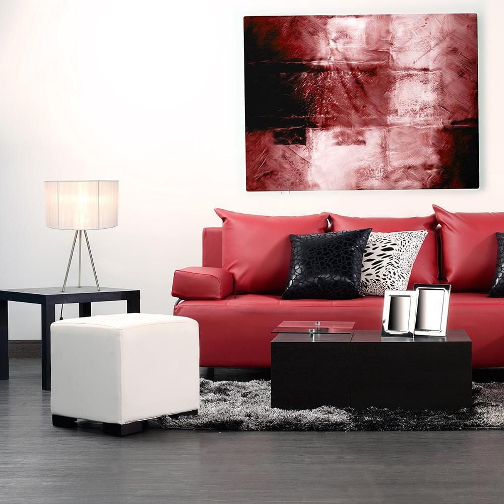 Lampe de table trépied en nickel brossé Simple Designs avec abat-jour en soie plissée