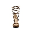 thumbnail image 6 of BLISSFUL STEP Women's Sandals Stiletto Heels Platform Heels Lace up Sandals Leopard 8.5, 6 of 8