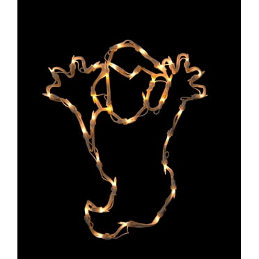 15" Lighted Ghost Halloween Window Silhouette Decoration
