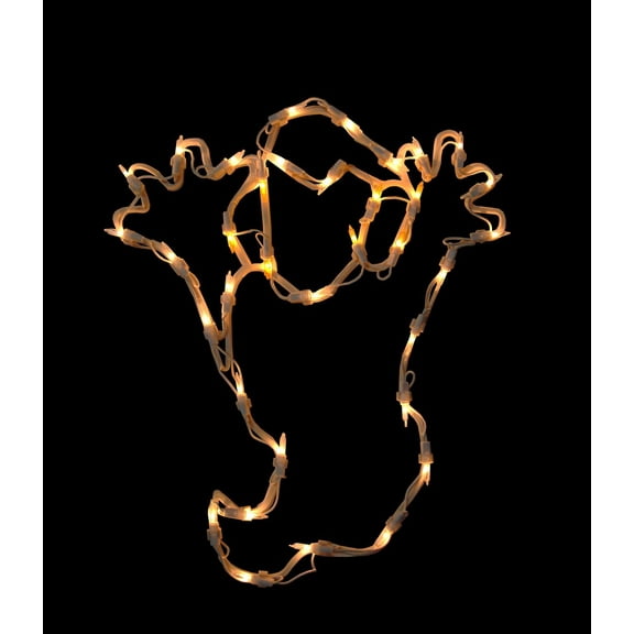 15" Lighted Ghost Halloween Window Silhouette Decoration