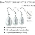 thumbnail image 7 of Solid 925 Sterling Silver Pearl Drop Earrings Dangle for Women Teens Simulated Dangle Earrings Drops for Wedding Hooks, 7 of 7