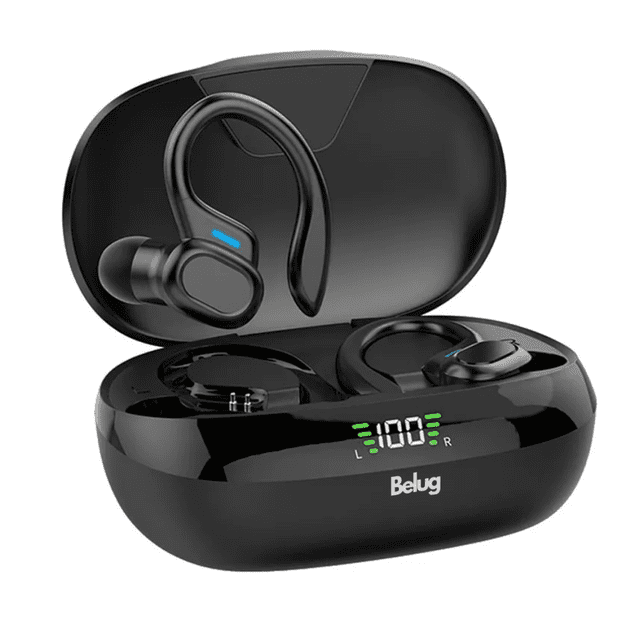 Auriculares Deportivos Inalámbricos Bt5.4 Con Gancho Belug, Negro