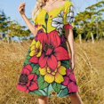 thumbnail image 4 of Flower Power Short Sleeved Dress Summer Dresses Birthday Dress for Women Luxury 2025 Dress Party Night, 4 of 6