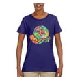 thumbnail image 2 of Wild Bobby Rainbow Painted I've Got The Whole World Dean Russo Design Inspirational/Christian Women Graphic Tee, Purple, Small, 2 of 6