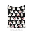 thumbnail image 3 of PYURTEP Halloween Blanket, Soft Cozy Flannel Throw Blanket with Ghost Flower Pumpkin Print, Decorative Blanket for Halloween Decoration, 59 x 39 inch, 3 of 6