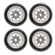thumbnail image 1 of Lot de 4 pneus de dérive RC en alliage d'aluminium, stables et flexibles, pour voiture Wltoys 1/28 RC, couleur titane, 1 of 4