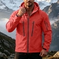 thumbnail image 2 of Agkizg Men's Fall Winter Ski Jackets Waterproof Windproof Coats, Solid Hooded Windbreaker Windproof Water Jacket Drawstring Zip Pockets Outdoor Hiking Mountaineering Coat, 2 of 7