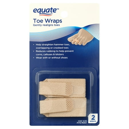 Equate Toe Wraps Beige Color, 2 Count, One Size Fits Most