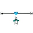 thumbnail image 2 of Body Candy Industrial Barbell Womens 14G Stainless Steel Helix Cartilage Earring Heart Flower Dangle Mens 1 1/2", 2 of 8