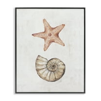 Stupell Industries Subtle Sea Life Nautical & Beach Painting Black Framed Art Print Wall Art, 11 x 14