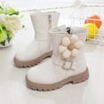 thumbnail image 5 of nsendm Female Shoes Little Kid Big Kids Shoes Size 6 Thick Soled Girls Mid Length Boots Comfortable Soft Soled Leather Short Boots Noisy Shoes for Kids White 11.5, 5 of 7