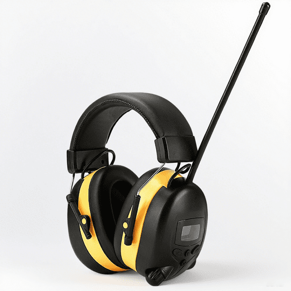 AM/FM Radio Headphones with Digital Display, 30dB AM FM Hearing Protection Safety Ear Muff, Ear Protection Headphone for Mowing, Landscaping, Shooting and Construction