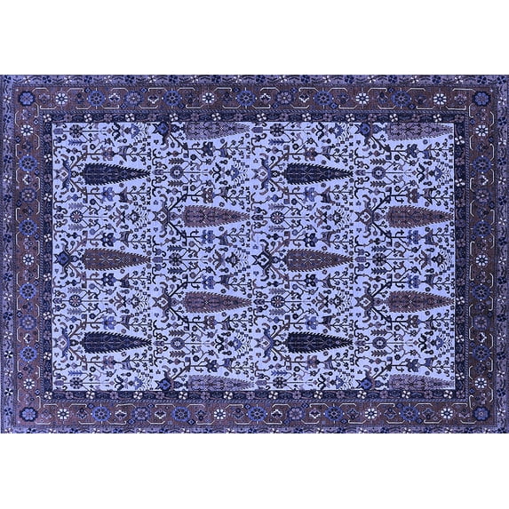 Ahgly Company Indoor Rectangle Oriental Blue Industrial Area Rugs, 2' x 4'