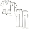 thumbnail image 4 of Maevn CORE Women's Classic V-Neck Solid Scrub Top & Full Elastic Band Cargo Scrub Pant Set [XXS - 3XL], 4 of 5