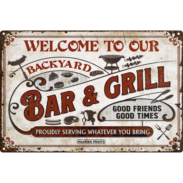 Placa de Bar & Grill, cartel de hojalata de Metal Vintage para Bar, Pub, Club, pintura decorativa de hierro Tmvgtek Para estrenar