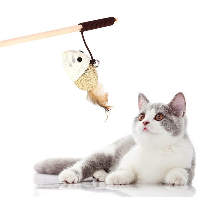 Juguete para gatos, palo de juguete para gatos, pluma Suzuki, palo de juguete para gatos, palo de madera, ratón adormecedor, accesorios para mascotas, suministros para mascotas