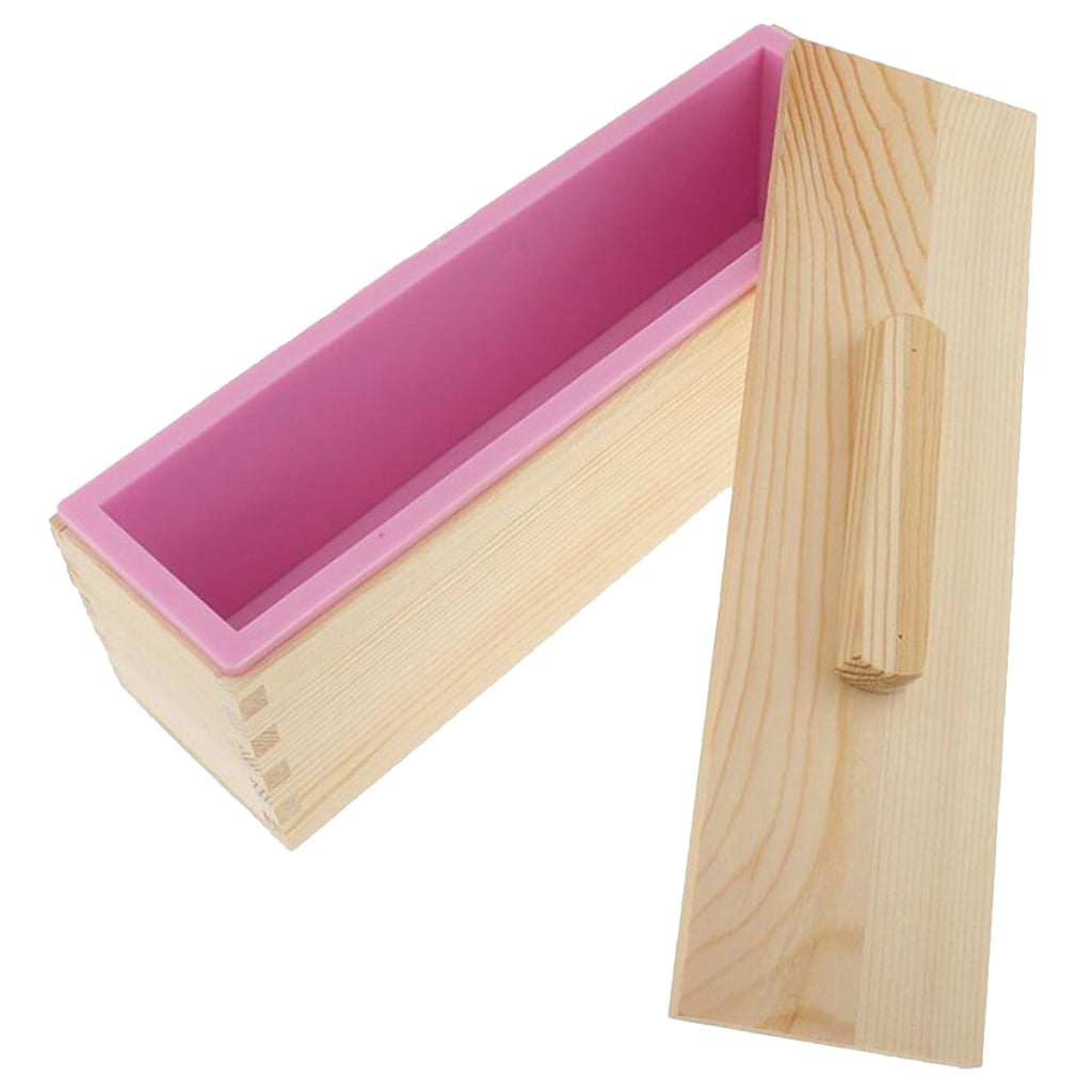 Fiocias Rectangle Silicone Soap Candle Loaf Mold Toast Making Baking Mould C Pink