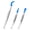 Blue, variant on 3Pcs Rubber Tipped Tweezers Set, Stainless Steel Precision Craft Tweezers with Flat Curved Straight Assorted Tips for Jewelry Making, Electronics Repair, Black Rubber