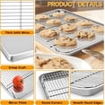 thumbnail image 3 of 17.5 Inch Large Baking Sheet and Rack Set, P&P CHEF Half Stainless Steel Cookie Sheet Baking Pan with Cooling Rack for Cooking/Roasting, Non-Toxic & Bake Evenly, Oven & Dishwasher Safe, 3 of 7