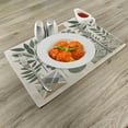 thumbnail image 2 of Ambesonne Monstera Place Mats Set of 4, Minimalist Floral Romance, Standard Size, Pale Reseda Green Sepia, 2 of 5