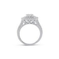 thumbnail image 4 of 14kt White Gold Womens Round Diamond Square Cluster Ring 1-1/2 Cttw, 4 of 4