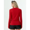 thumbnail image 5 of Aiyino Womens Basic Shirts Ribbed Long Sleeve Blouses Crewneck Casual Slim Fitted Knit Tops,Red XXL, 5 of 10
