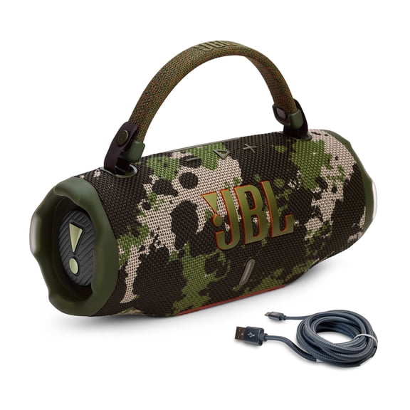 JBL Charge 6 Portable Bluetooth Speaker & 6ft USB-C Braided Cable Bundle - Squad