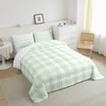 thumbnail image 3 of Erosebridal Plaid Buffalo Bedding King Comforter Set, Light Green Geometric Bedding Sets King with Comforter, Rectangle Checkered Reversible Down Comforter, Ultra Soft Room Decorative, 3pcs, 3 of 8