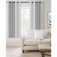 thumbnail image 2 of Grey Striped Blackout Curtains 45 Inches Long for Bedroom, Modern White Striped Abstract Art Aesthetics Thermal Insulated Room Darkening Black Out Window Curtain Panels Grommet Drapes for Living Room, 2 of 8