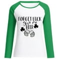 thumbnail image 4 of Luxalzxs Womens Casual Round Neck Color Block St. Patrick's Day Print Long Sleeve T-Shirt Top Sweatshirts, 4 of 5