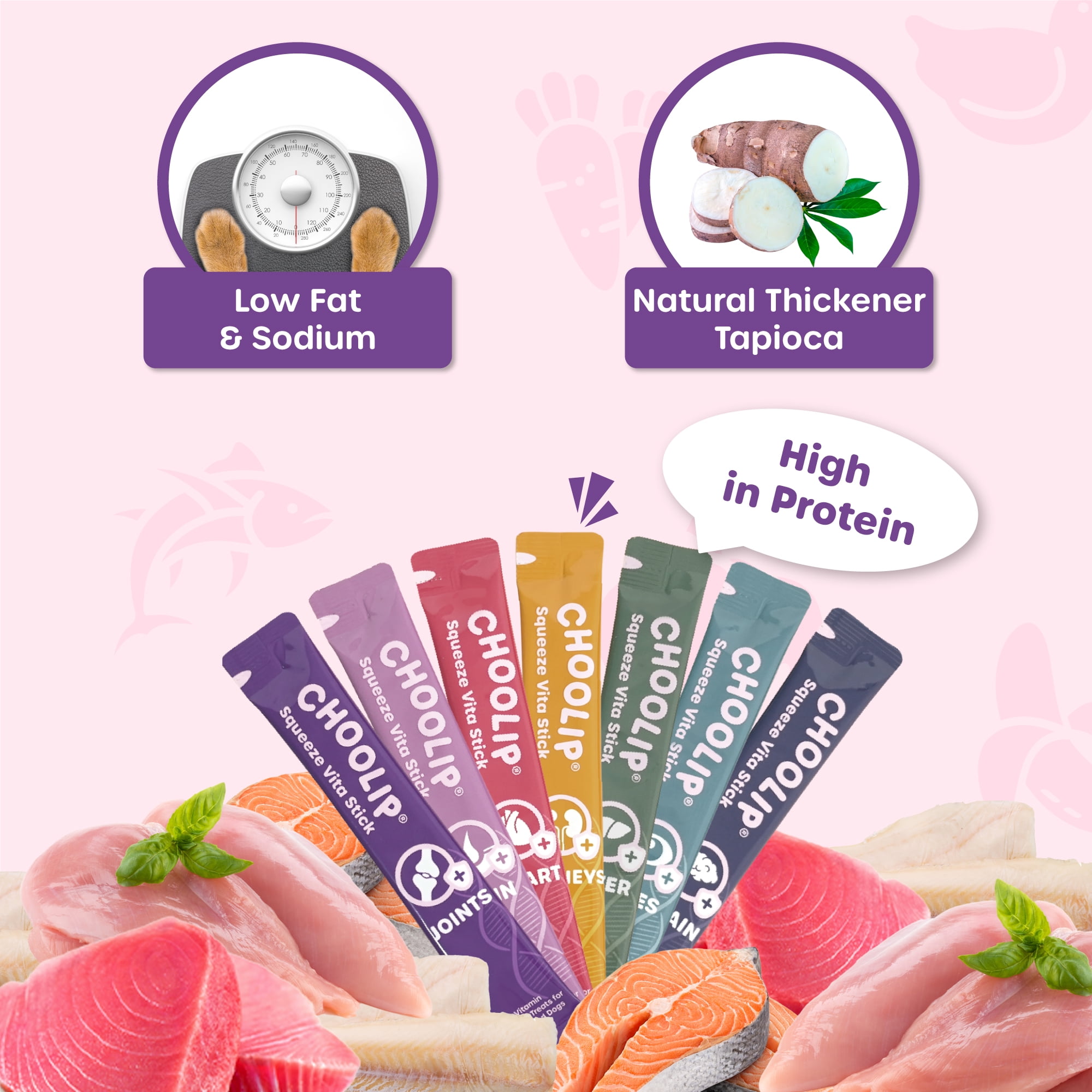 Choolip Vita Stick Variety Pack Lickable Treats for Cats & Dogs, 25.9 oz (7 Pouches, 49ct)