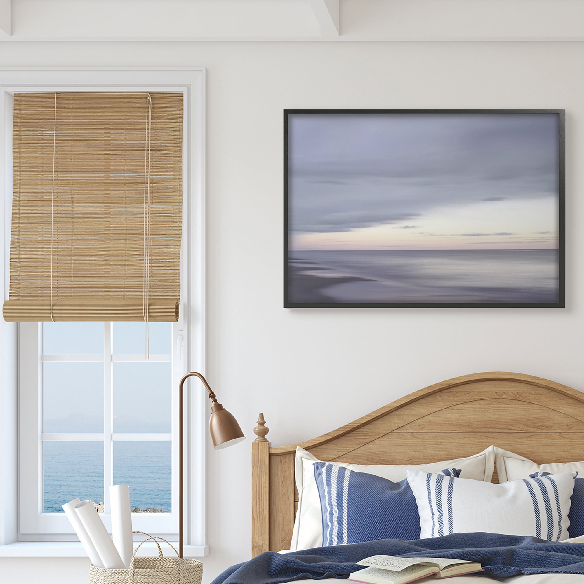 Sunset Beach Soft Focus Hazy Clouds 30 in x 24 in Framed Painting Art Prints, by Stupell Home Décor