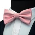 thumbnail image 2 of LAICAIW Mens Solid Color Double Fold Pre-tied Bow Tie and Pocket Square Cufflink Set with Gift Box, 2 of 5