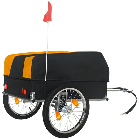 Heavy-Duty Bike Cargo Trailer, 88LBS Capacity, Foldable & Waterproof for Camping