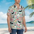 thumbnail image 6 of Husky Dogs Puppy Flower Floral Men'S 3d Print Casual Button Down Shirts, Novelty Hawaiian Short Sleeves L, 6 of 7