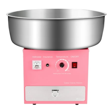 KFFKFF Electric Cotton Candy Machine, 1000W Commercial Candy Floss Maker with 20.5-inch Stainless Steel Bowl, Sugar Scoop, and Storage Drawer, Ideal for Home Use, Great for Kids' Parties