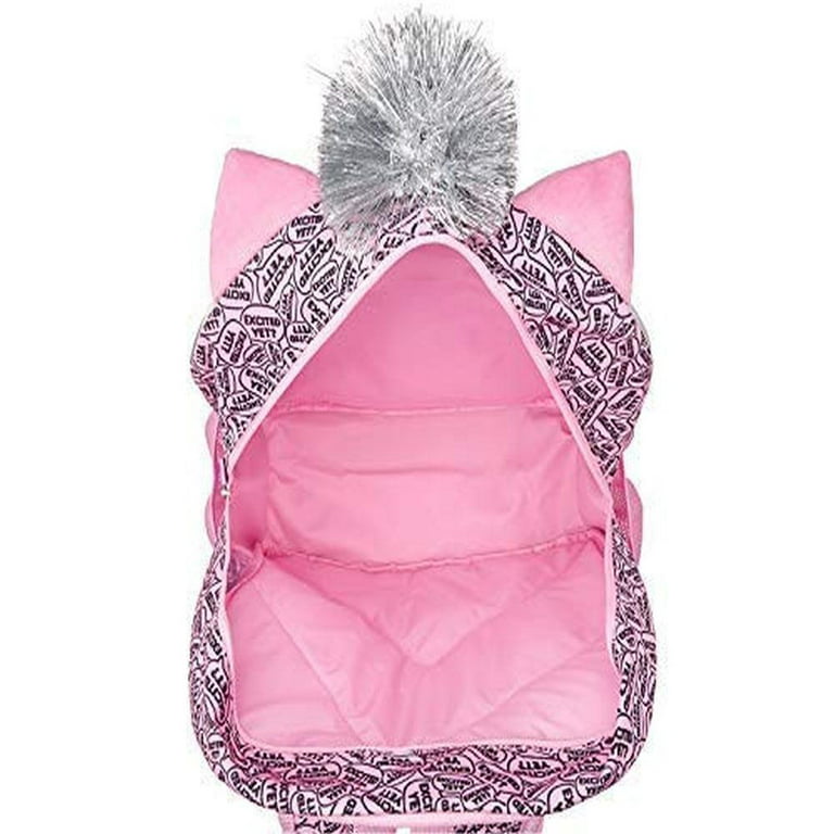 Cute Cat Glitter School Backpack, Girls Book Bag Large Capacity