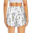 thumbnail image 4 of Goofa Lavender Flowers Printed Women 2 in 1 Running Shorts,Quick Dry Athletic Workout Shorts,High Waisted Athletic Shorts with Liner Pockets-Large, 4 of 9