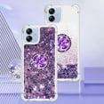 thumbnail image 7 of Glitter Clear Sparkly Bling Case for Samsung Galaxy A04E for Women Girls, Flowing Liquid Quicksand Cover with Diamond Ring Holder Case for Samsung Galaxy F04 /M04 /A04E  Purple, 7 of 7