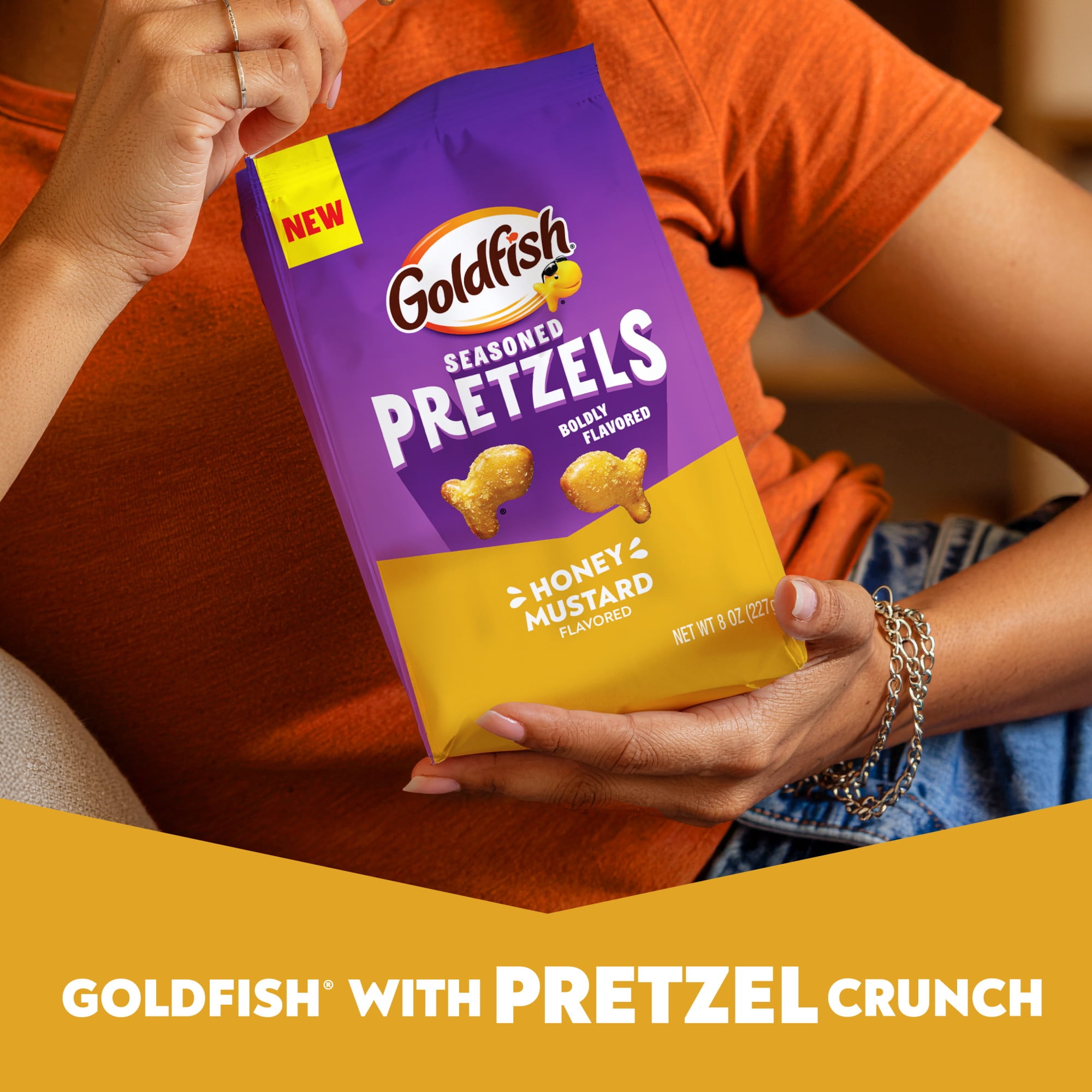 Goldfish Honey Mustard Seasoned Pretzels, 8 Ounce Bag
