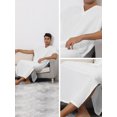thumbnail image 3 of Camisón de manga corta para hombre, de algodón, con escote en V y abertura lateral, vestido largo blanco M, 3 of 5