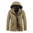 thumbnail image 7 of Men‘s Outdoor Jacket Detachable Hood Casaul Coat Autumn Winter Military Jacket Men Hooded Parka Fleece Lined Thicken Warm Coat, 7 of 7
