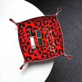 thumbnail image 5 of Valet Tray, Leopard red print Faux Leather Desk Tray Vanity Tray Night Stand Organizer Catch All Tray Key Bowl for Entryway Table, Elegant Valet Tray Storage for Men Women, 5 of 7