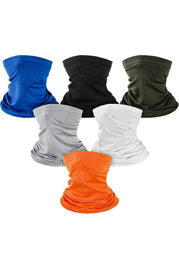 6 Pcs Neck Gaiter Face Mask Breathable Masks Face Scarf Cover Balaclava Bandana Headband for men
