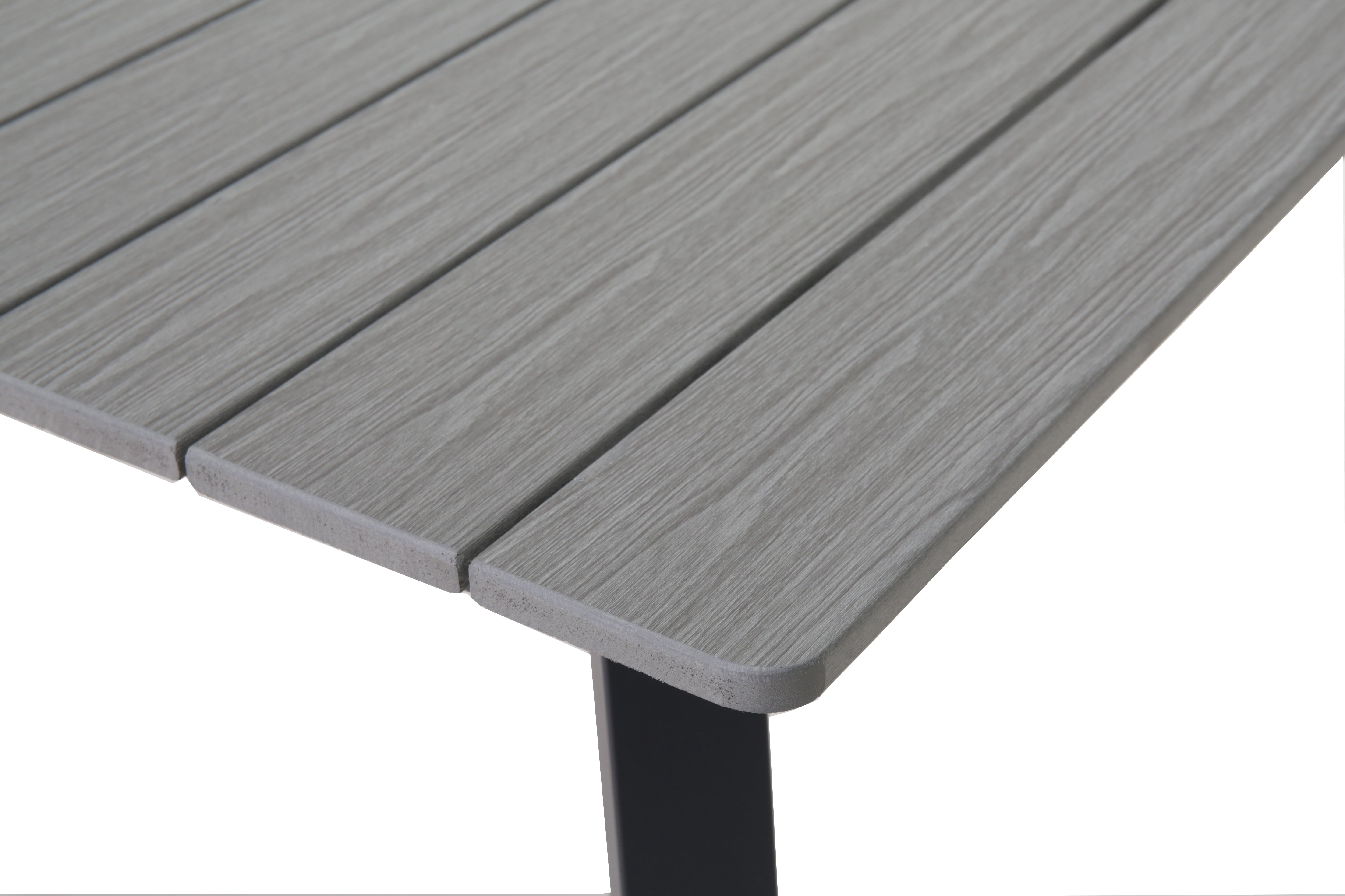 Outdoor Folding Dining Table, Metal Frame Foldable Table for Patio Garden Outdoor Party, Grey